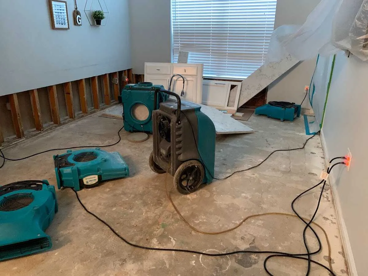 Dehumidifier in flood-cut room for Water Extraction & Removal in Fort Lee